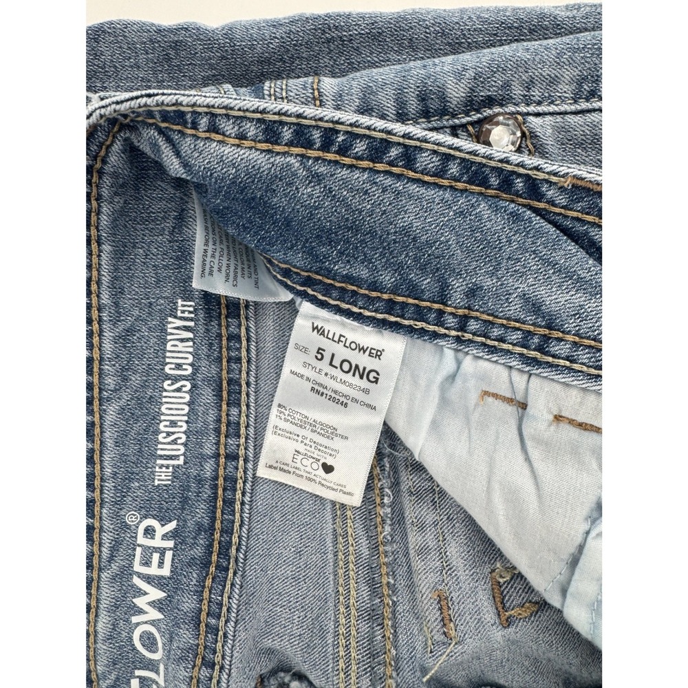 Wallflower Luscious Curvy Fit Bootcut Jeans Blue WLM08234B Womens 5 Long - Picture 7 of 7